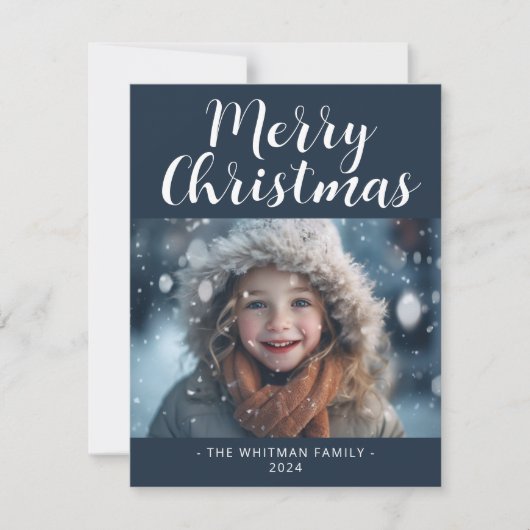 Vrolijk kerstfeest Eenvoudige foto Modern Feestdagenkaart (Voorkant)