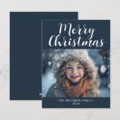 Vrolijk kerstfeest Eenvoudige foto Modern Feestdagenkaart (Voorkant / Achterkant)