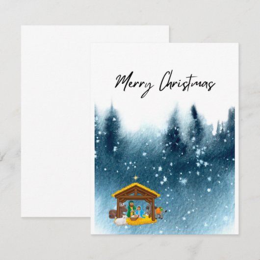 Vrolijk kerstfeest Eenvoudige Kaart (Voorkant / Achterkant)