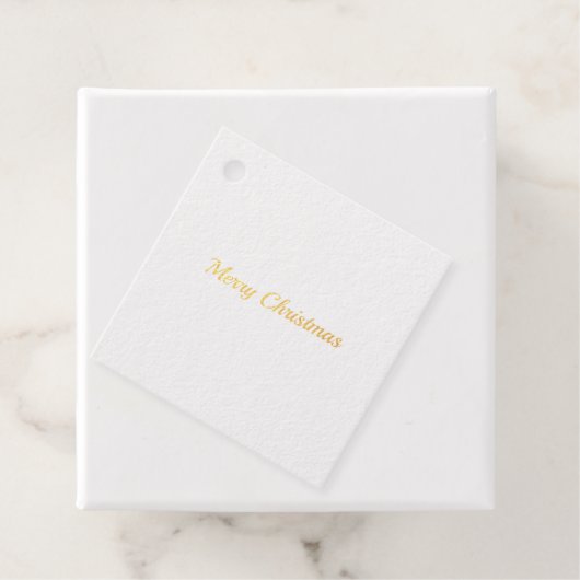 Vrolijk kerstfeest eenvoudige minimale folie cadea bedankjes labels (Met doos)