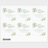 Vrolijk kerstfeest eenvoudige moderne familienaam vierkante sticker (Vel)