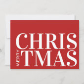 Vrolijk kerstfeest Eenvoudige moderne Typografie B Feestdagenkaart (Voorkant)