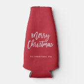 Vrolijk kerstfeest Eenvoudige rode flessenkoeler Flesjeskoeler (Voorkant)