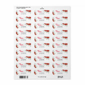 Vrolijk kerstfeest Eenvoudige Rode Poinsettia Flor Etiket (Full Sheet)