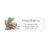 Vrolijk Kerstfeest Eenvoudige Waterverf Heilige Ro Etiket (Voorkant)