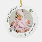 Vrolijk kerstfeest eerste jaar peetouders keramisch ornament (Voorkant)