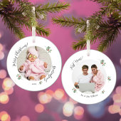 Vrolijk kerstfeest eerste jaar peetouders keramisch ornament