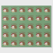 Vrolijk kerstfeest! Egel Cadeaupapier (Vlak)