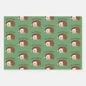 Vrolijk kerstfeest! Egel Inpakpapier Vel (Voorkant 3)