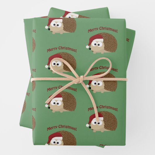Vrolijk kerstfeest! Egel Inpakpapier Vel (In situ)