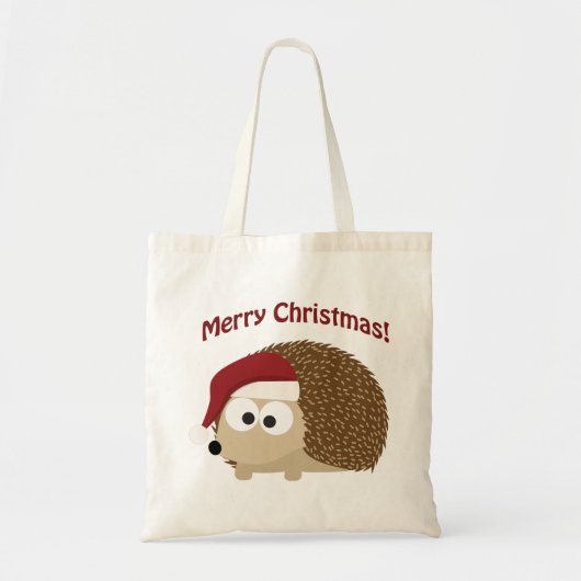 Vrolijk kerstfeest! Egel Tote Bag (Voorkant)