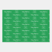 Vrolijk kerstfeest Eigen naam Rood Groen Inpakpapier Vel (Voorkant 2)