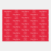 Vrolijk kerstfeest Eigen naam Rood Groen Inpakpapier Vel (Voorkant)