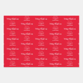 Vrolijk kerstfeest Eigen naam Rood Groen Inpakpapier Vel