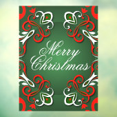Vrolijk kerstfeest Elegant Baroque Red Green & Whi Raamsticker (Vel 3)