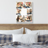 Vrolijk Kerstfeest Elegant Beige Familie Fotocolla Canvas Afdruk (Insitu (Slaapkamer))