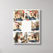 Vrolijk Kerstfeest Elegant Beige Familie Fotocolla Canvas Afdruk (Voorkant)