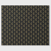 Vrolijk kerstfeest Elegant Black Faux Gold Foil Te Cadeaupapier (Vlak)