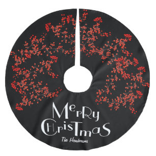 Vrolijk kerstfeest Elegant Black met Holly Family Kerstboom Rok