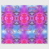 Vrolijk kerstfeest Elegant Blauw en Roze Manuscrip Cadeaupapier (Vlak)