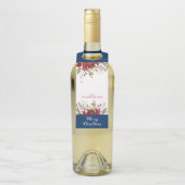 Vrolijk kerstfeest Elegant Botanical Holiday Flessenhanger (Op fles)