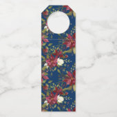 Vrolijk kerstfeest Elegant Botanical Holiday Flessenhanger (Achterkant)