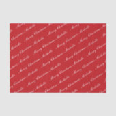 Vrolijk kerstfeest Elegant Calligrafie Rood Wit Tissuepapier (Voorkant)