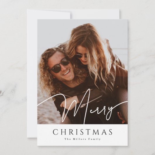 Vrolijk kerstfeest Elegant collage 4 Foto Holiday  Feestdagenkaart (Voorkant)