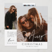 Vrolijk kerstfeest Elegant collage 4 Foto Holiday  Feestdagenkaart (Voorkant / Achterkant)