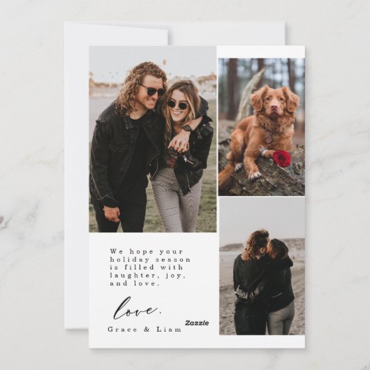 Vrolijk kerstfeest Elegant collage 4 Foto Holiday  Feestdagenkaart (Achterkant)