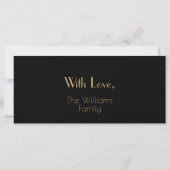 Vrolijk kerstfeest Elegant Faux Gold Foil op zwart (Achterkant)