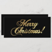 Vrolijk kerstfeest Elegant Faux Gold Foil op zwart (Voorkant / Achterkant)