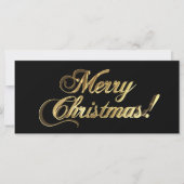Vrolijk kerstfeest Elegant Faux Gold Foil op zwart (Voorkant)