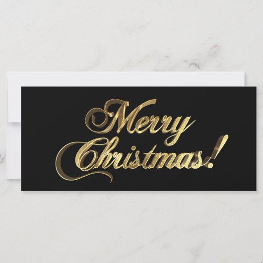 Vrolijk kerstfeest Elegant Faux Gold Foil op zwart (Voorkant)