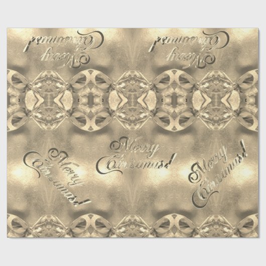 Vrolijk kerstfeest Elegant Faux Gold Foil Script Cadeaupapier (Vlak)