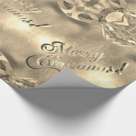 Vrolijk kerstfeest Elegant Faux Gold Foil Script Cadeaupapier