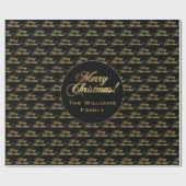 Vrolijk kerstfeest Elegant Faux Gold Foil script Cadeaupapier (Vlak)