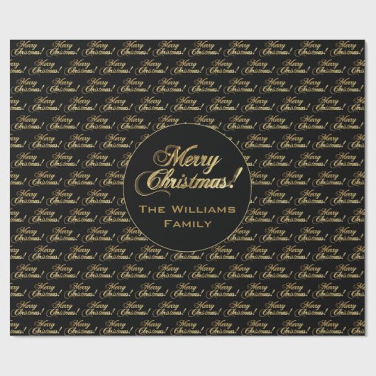 Vrolijk kerstfeest Elegant Faux Gold Foil script Cadeaupapier (Vlak)
