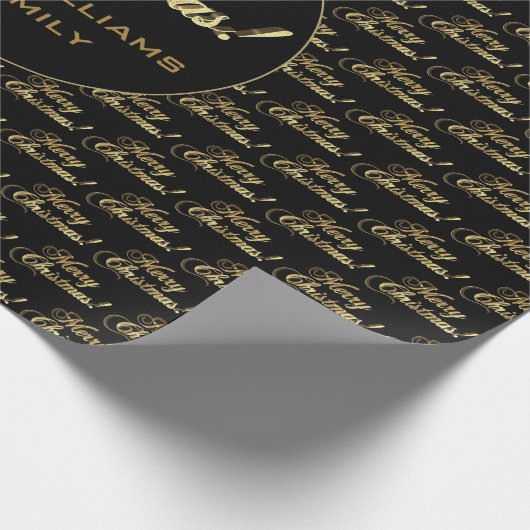 Vrolijk kerstfeest Elegant Faux Gold Foil script Cadeaupapier (Hoek)