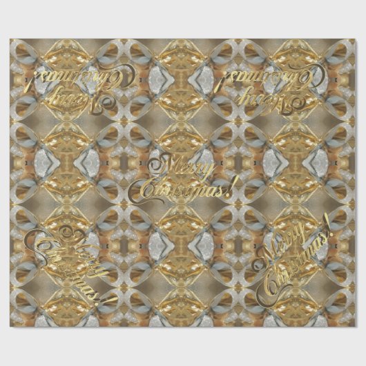 Vrolijk kerstfeest Elegant Faux Gold Silver Script Cadeaupapier (Vlak)