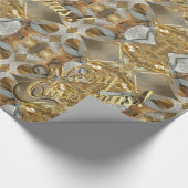 Vrolijk kerstfeest Elegant Faux Gold Silver Script Cadeaupapier (Hoek)