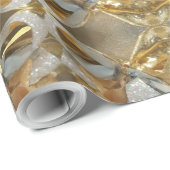 Vrolijk kerstfeest Elegant Faux Gold Silver Script Cadeaupapier (Rol Hoek)