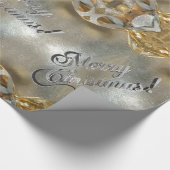 Vrolijk kerstfeest Elegant Faux Gold Silver Script Cadeaupapier (Hoek)