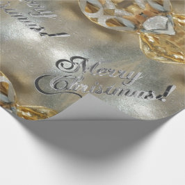 Vrolijk kerstfeest Elegant Faux Gold Silver Script Cadeaupapier