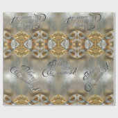 Vrolijk kerstfeest Elegant Faux Gold Silver Script Cadeaupapier (Vlak)
