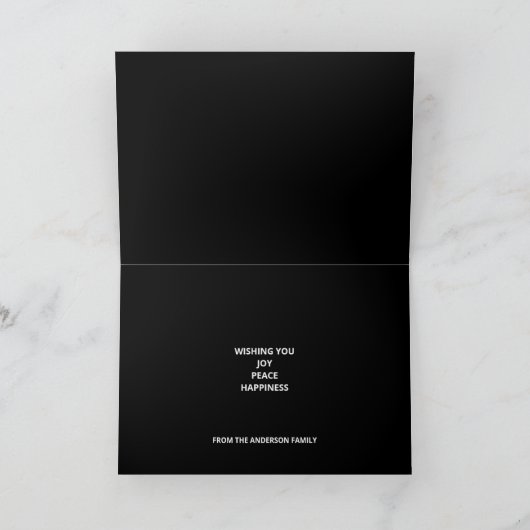 Vrolijk kerstfeest Elegant Faux Roos Gold Foil Bla Feestdagen Kaart (Binnen)