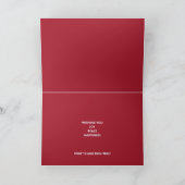 Vrolijk kerstfeest Elegant Faux Silver Foil en Red Feestdagen Kaart (Binnen)
