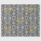 Vrolijk kerstfeest Elegant Faux Silver Gold Script Cadeaupapier (Vlak)
