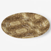 Vrolijk kerstfeest Elegant Festive String of Light Papieren Bordje (Gekanteld)