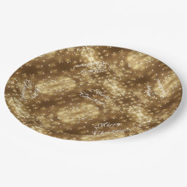 Vrolijk kerstfeest Elegant Festive String of Light Papieren Bordje